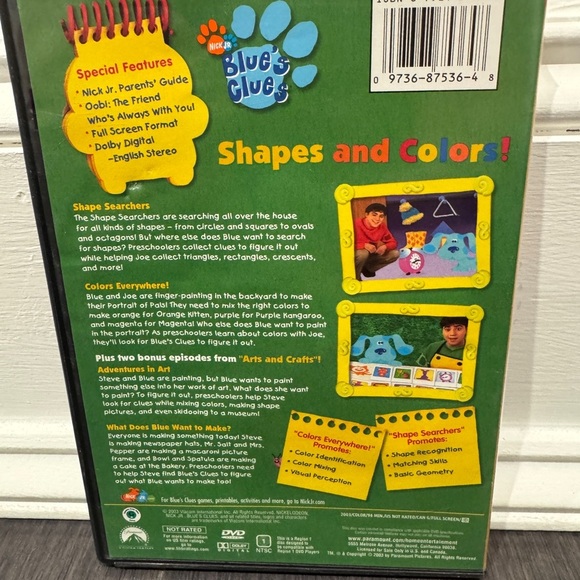 Blue's Clues Shapes and Colors DVD with Joe (circa 2003) - Picture 2 of 5